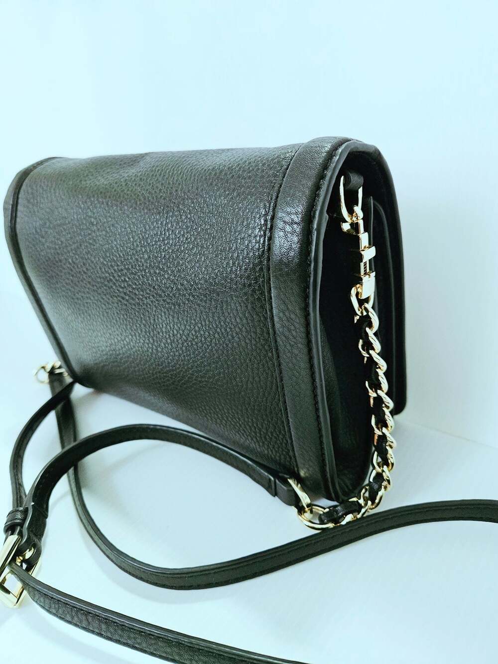 Tory Burch Landon Crossbody Bag Black Pebbled Leather Purse - Picture 9 of 16